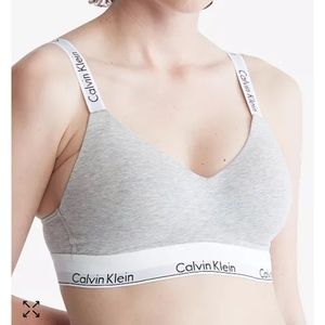 Calvin Klein Modern Cotton Gray Underwear Crossback Unlined Bralette QF5980-020
